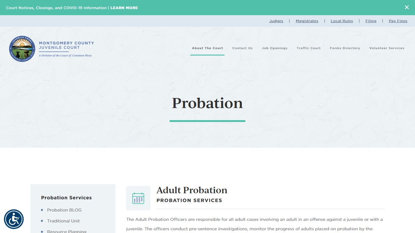 Adult Probation | Montgomery County Juvenile Court