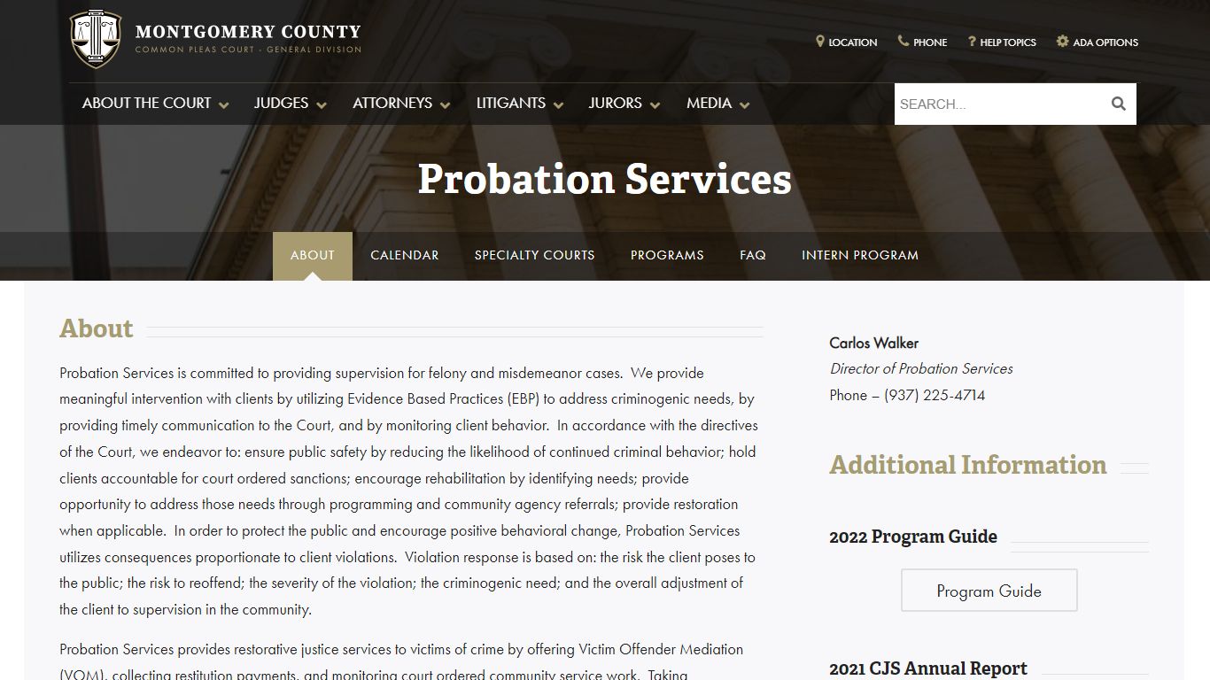 Probation Services – Montgomery County Common Pleas Court
